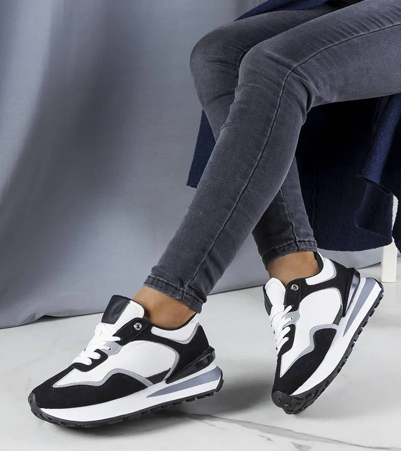 Fekete platformos Genevieve tornacipők