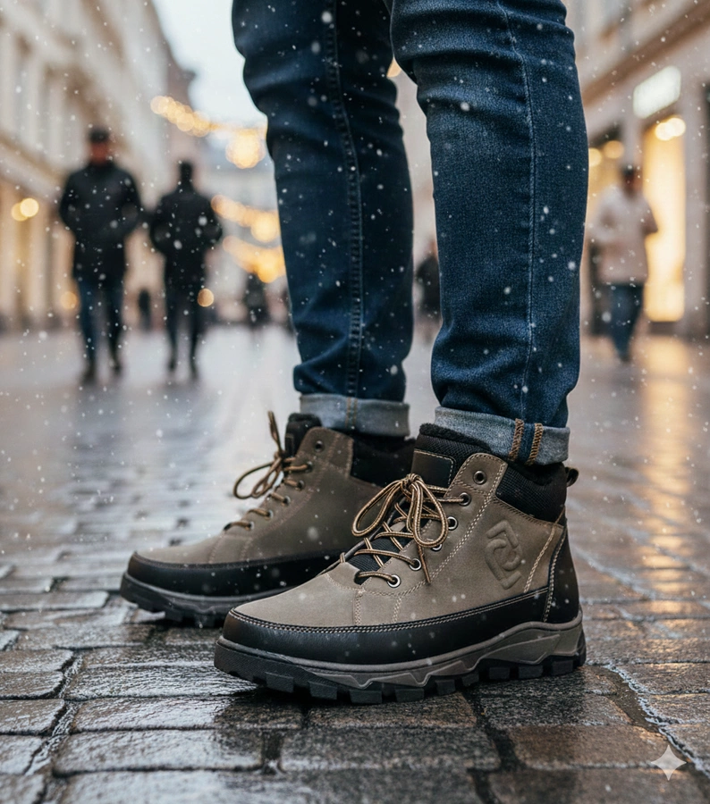 Bélelt zöld férfi bakancs Elias