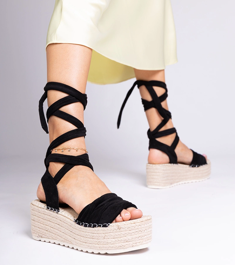 Fekete platformos Loiseau espadrille
