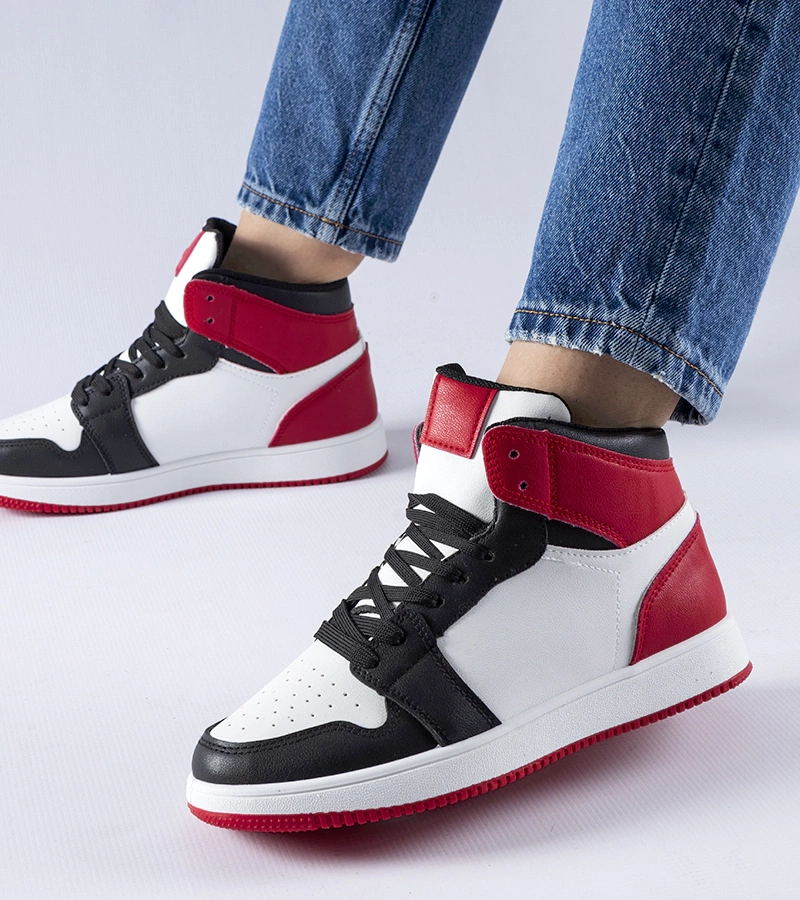 Fekete-piros bokacsizma Eulalie sneakersz