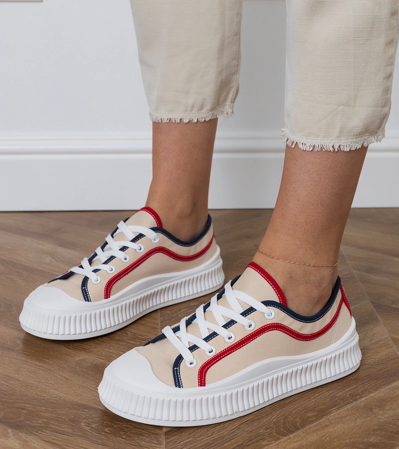 Bézs női platform tornacipő Salis