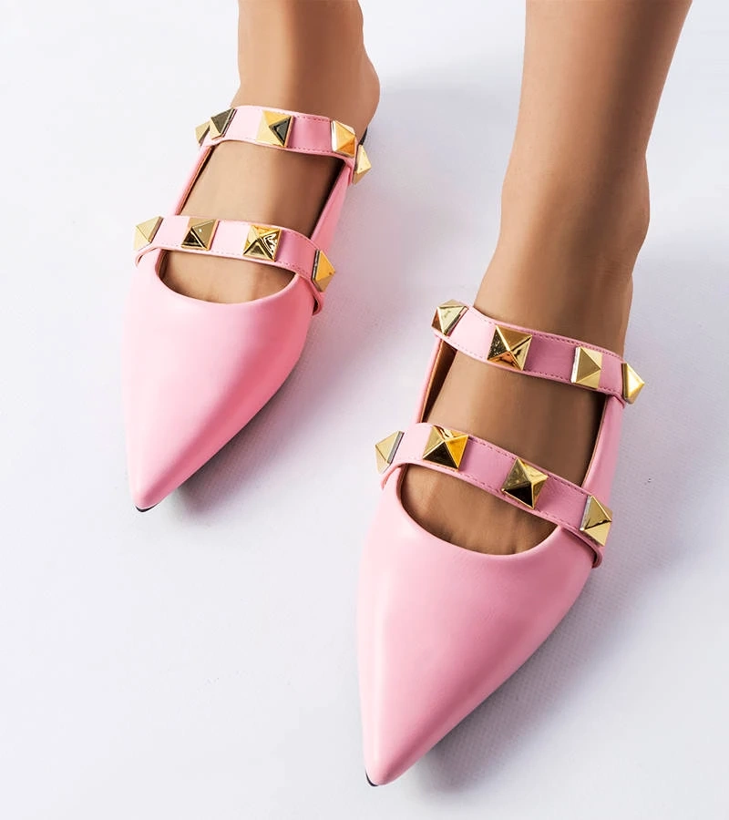 Ruckman rózsaszín papucs hegyes orrú