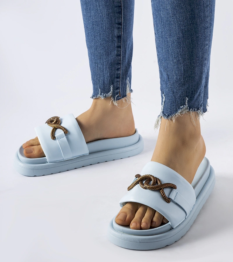 Frédérique kék platformos papucsok