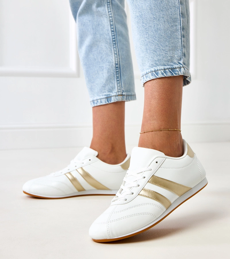 Fehér tornacipő arany betéttel Mydland