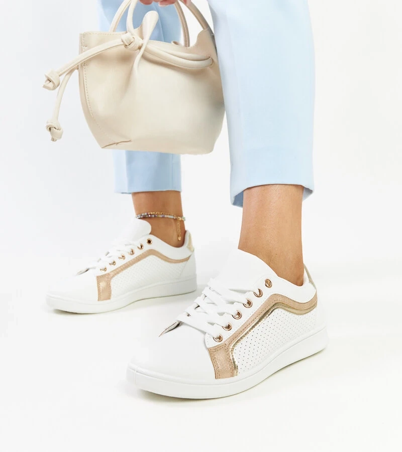 Fehér-arany platformos Amala tornacipők