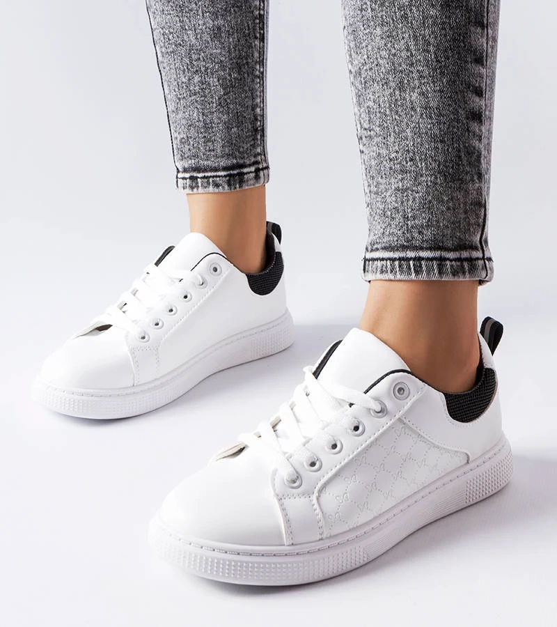 Fekete-fehér cipők Dreux domborítással