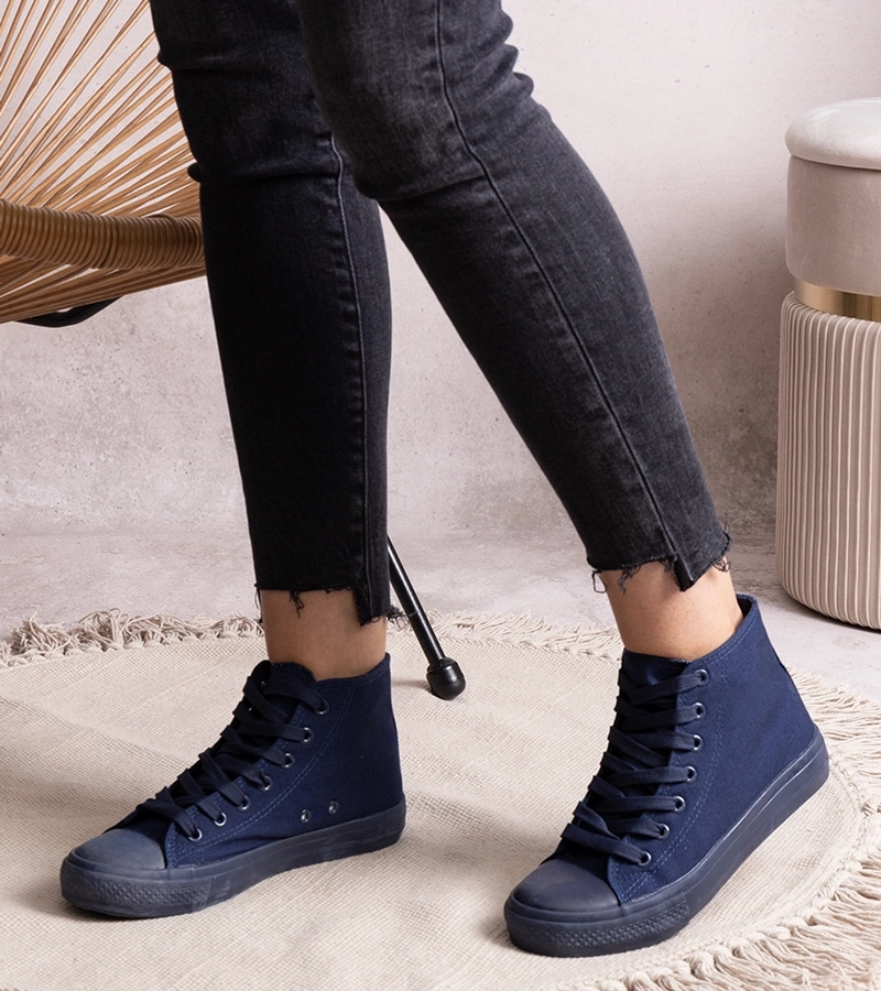 Rafife kék magas tornacipők