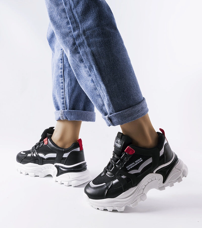 Fekete neon betétes Opal tornacipők