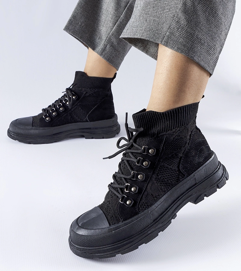 Casalma magas fekete vászonszárú tornacipő