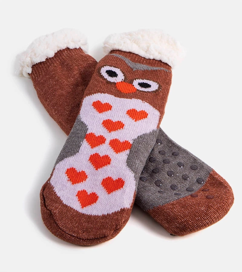 Barna szőrös zokni Lotis