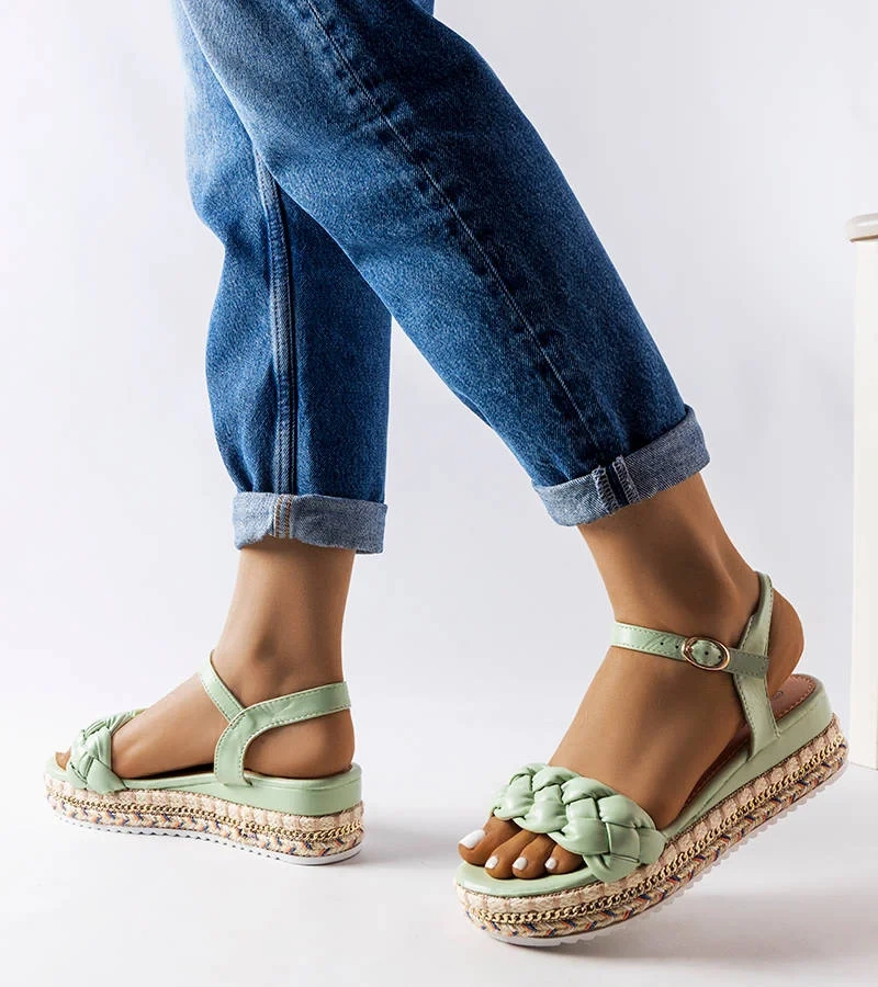 Zöld platformos szandál Katrin