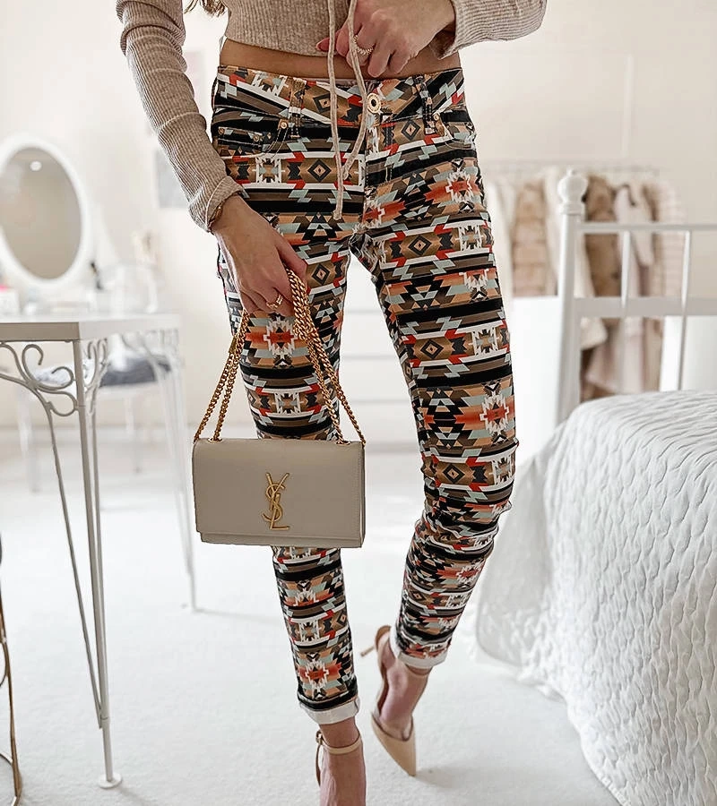 Többszínű mintás Aya nadrág