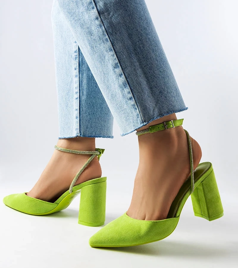 Zöld sarokcipő Stella