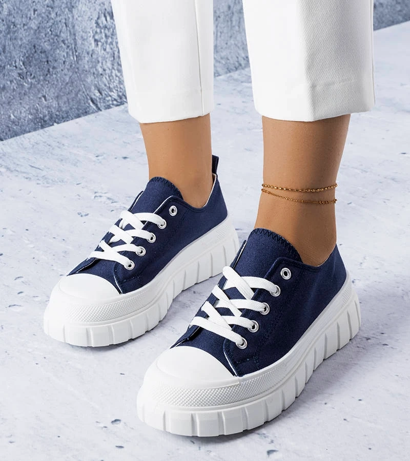 Bellemare platformos sötétkék tornacipők