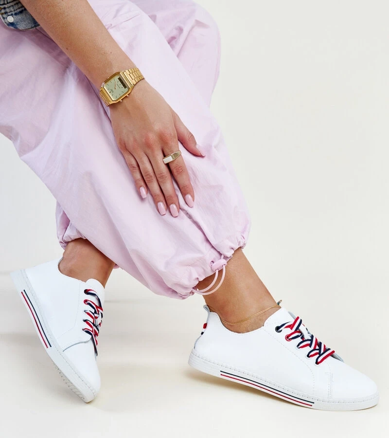 VINCEZA fehér bőr tornacipők