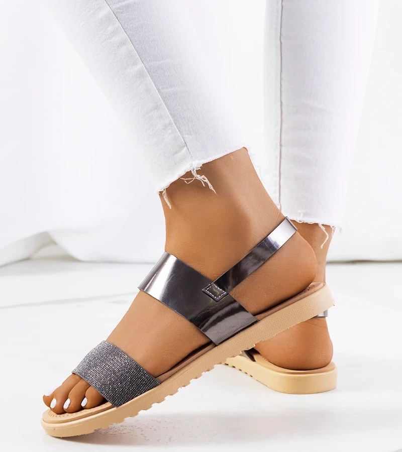 Ezüst női szandál Laval