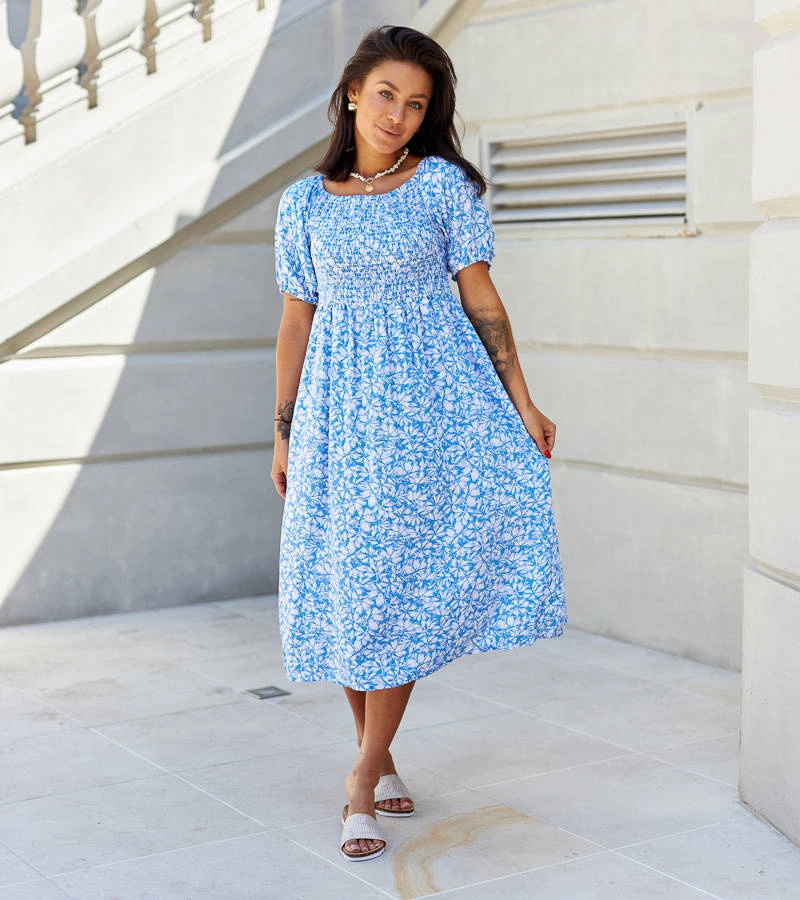 Kék virágos Edoardo ruha