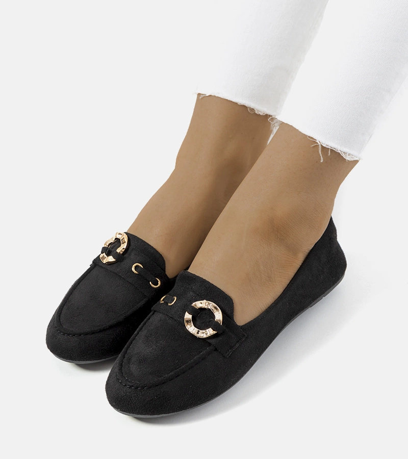 Fekete női mokaszin Leila