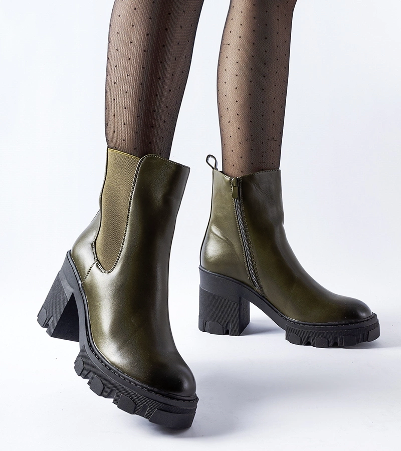 Zöld melegített sarokcsizma Corpolo