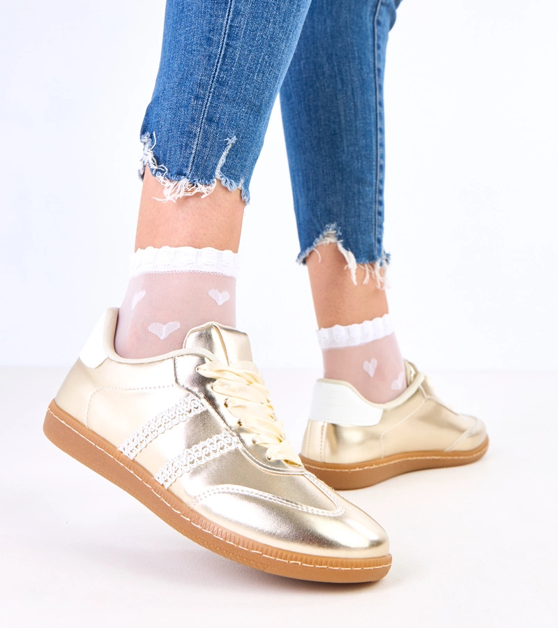 Arany női tornacipő szatén fűzővel Madres