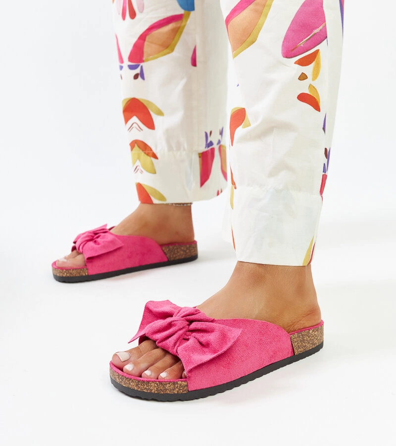 Sötétrózsaszín papucsok parafa talppal Aamu