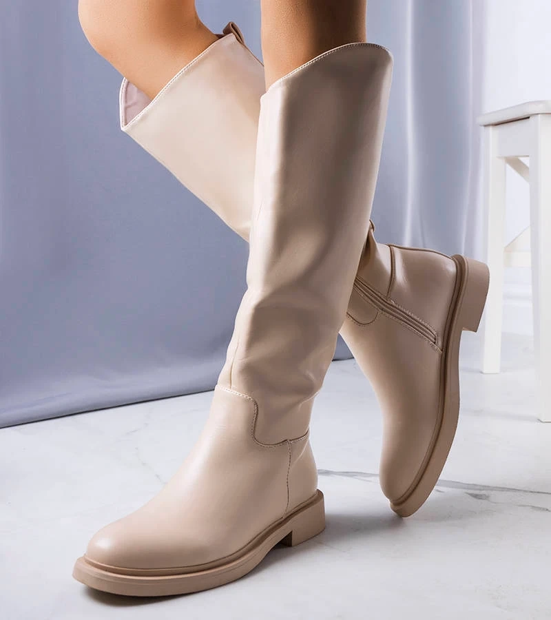 Meleg bézs bokacsizma Prinio