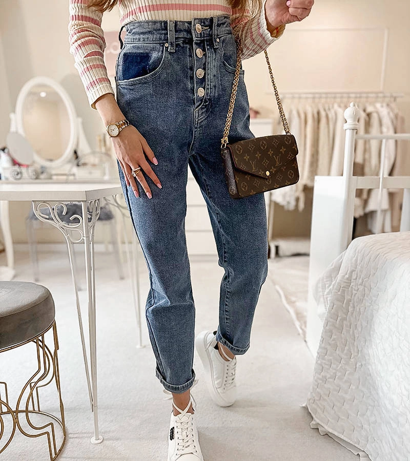 Kék mom farmer Leclerc