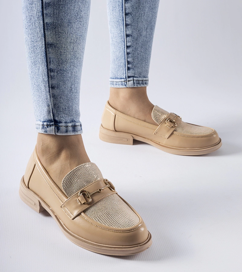 Bezs színű Gennaro csatos mokaszinok