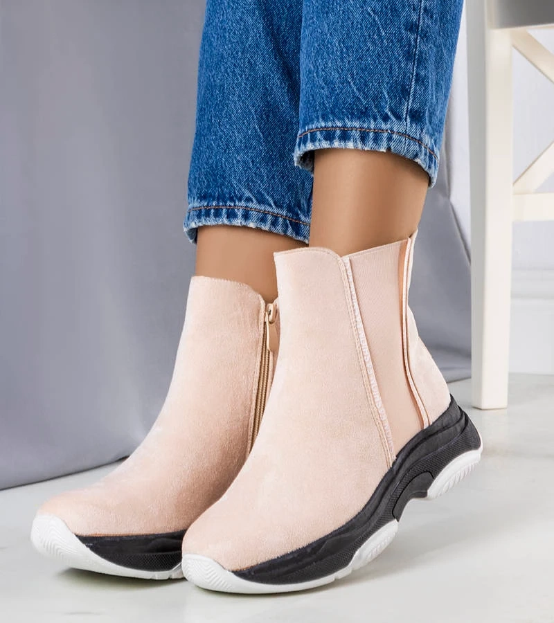 Roussy meleg bézs bokacsizma