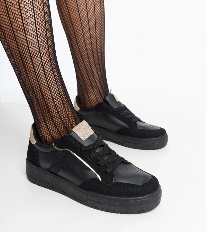 Fekete Walda platformos tornacipő