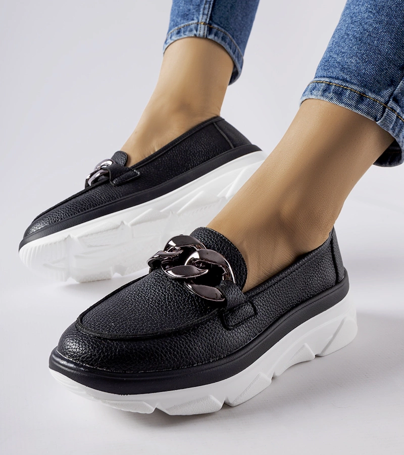 Fekete láncos mokaszin Vinceza