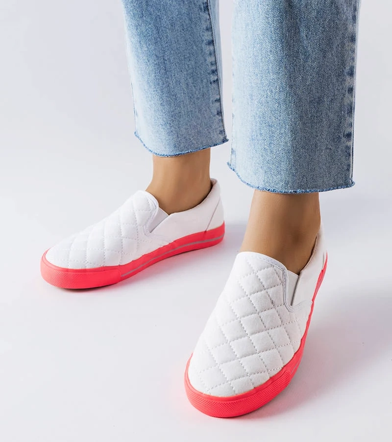 Fehér steppelt slip-on teniszcipő Balsamo