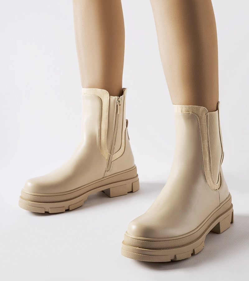 Torina masszív talpú bézs trapézok