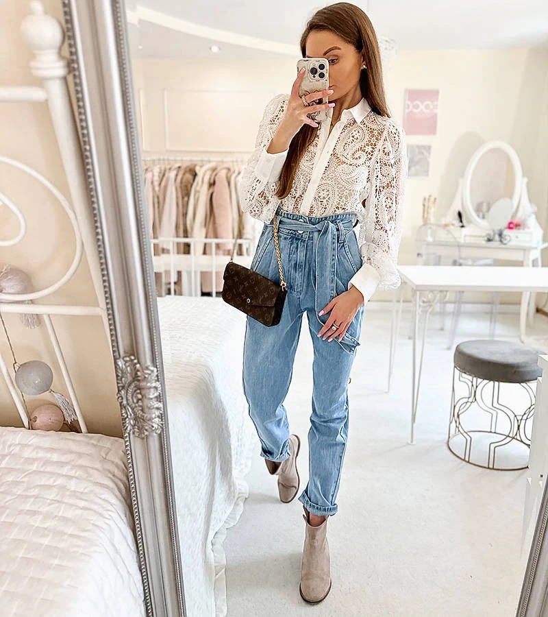 Kék farmer paperbag Alexandre