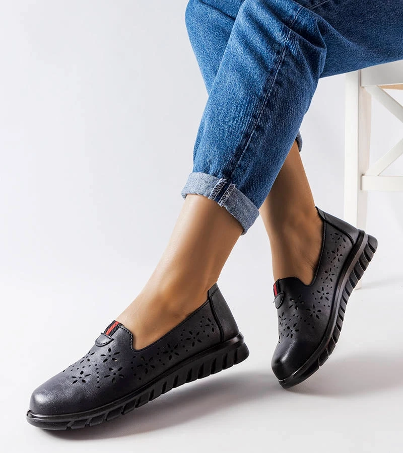 Fekete könnyű mokaszinok Joli