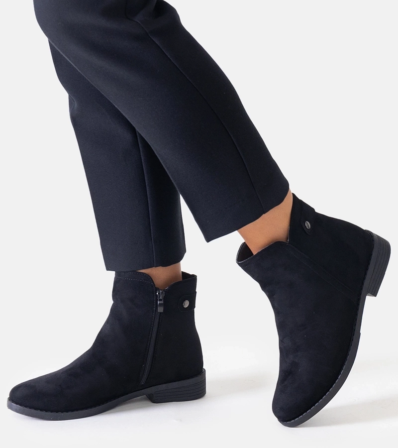 Fekete klasszikus bokacsizma eko-zsámból Pereia