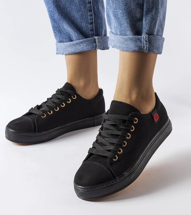 Fekete anyag teniszcipő Descoteaux