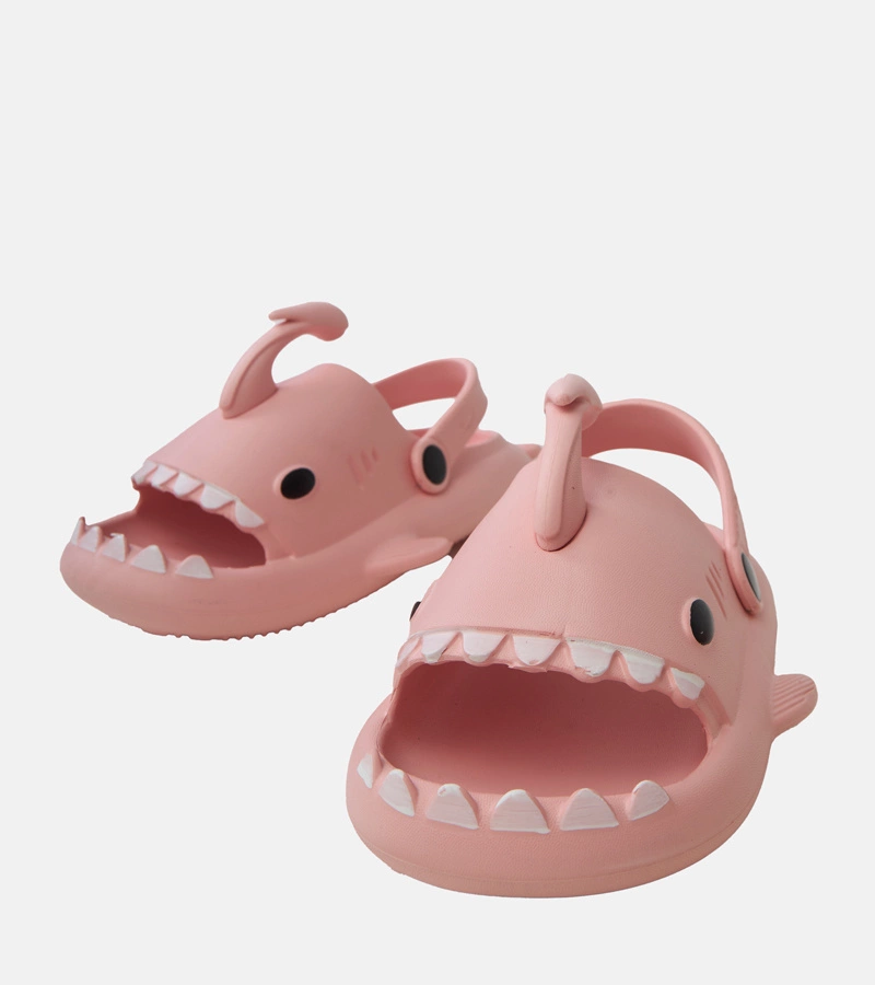 Tossi cápás mintás rózsaszín gyerekpapucs