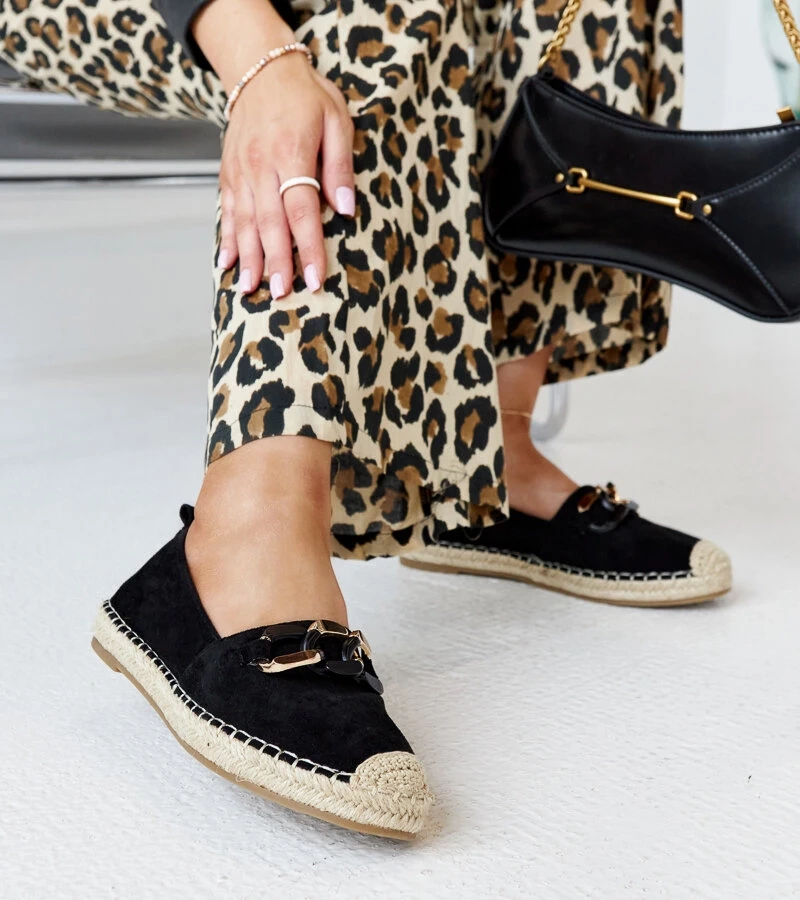 Radwan láncos fekete espadrillek