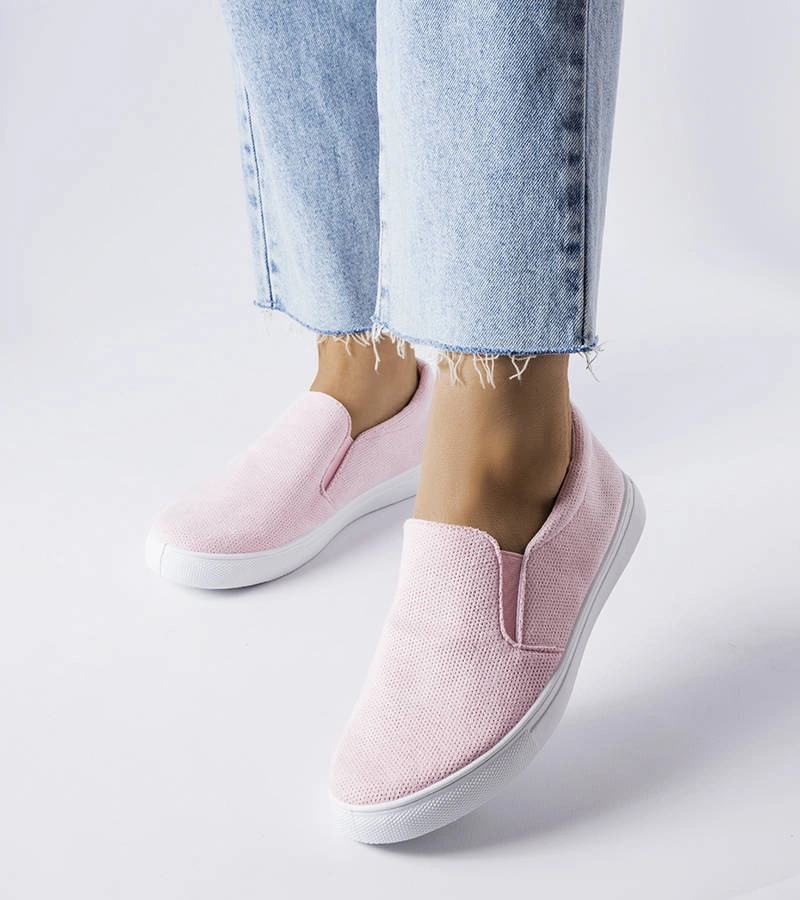 Rózsaszín anyagból készült Lajeunesse slip-on teniszcipők