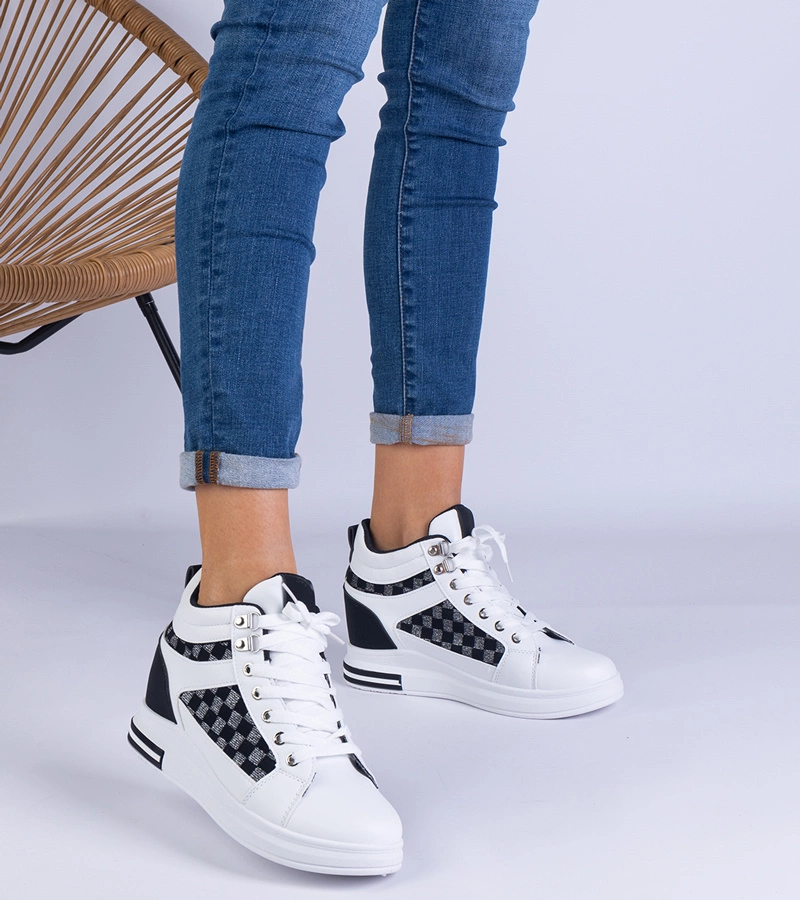 Violinso női rejtett telitalpú fehér sportcipő