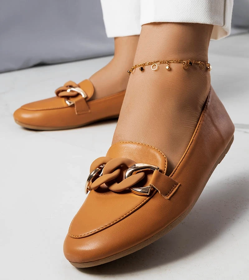 Barna láncos mokaszin Mamie