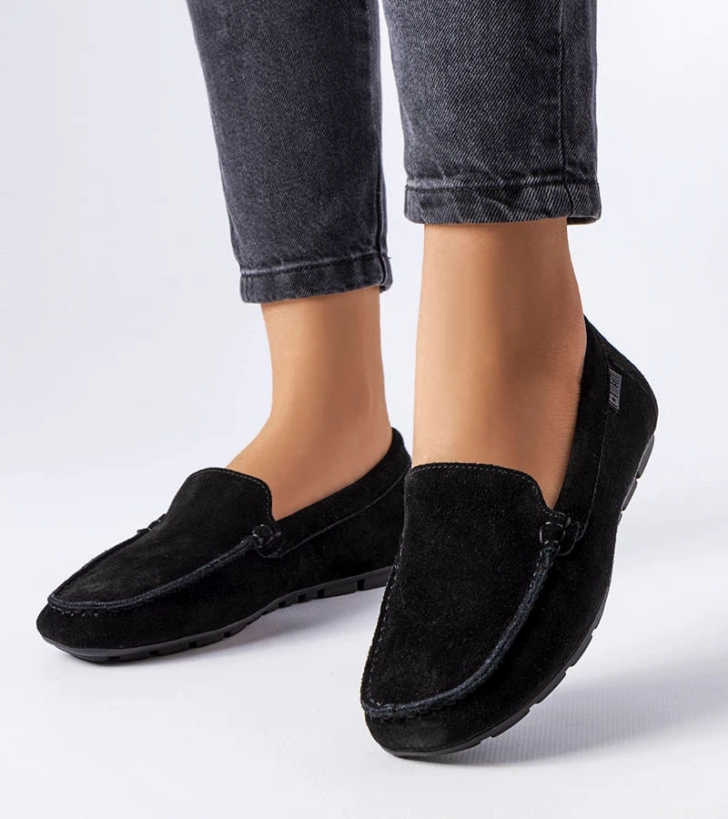 Fekete bőr mokaszin Big Star JJ274654