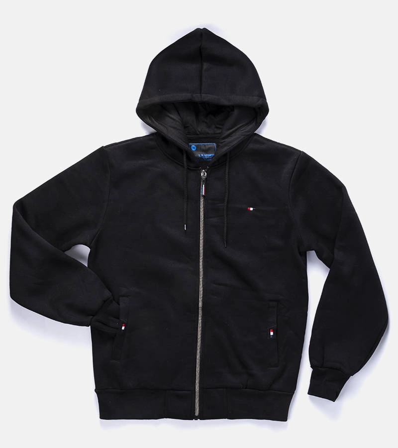 Fekete férfi kapucnis pulóver Guerin