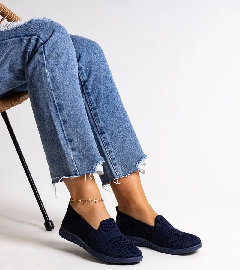 Abadly csúszós tengerészkék teniszcipők