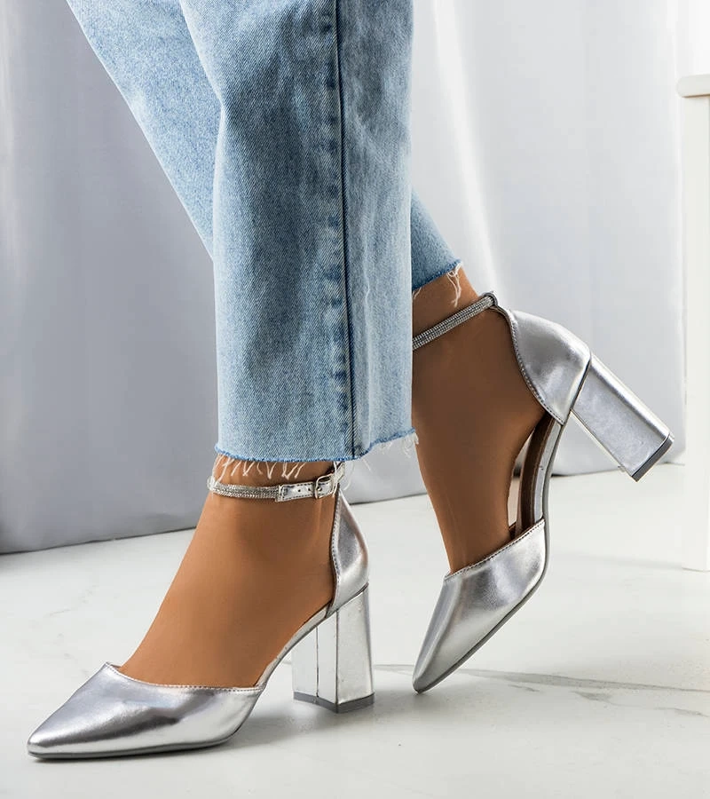 Ezüst cipők cirkóniákkal Leighton