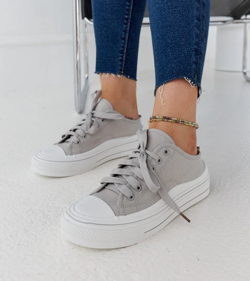 Fiori platformon szürke tornacipők