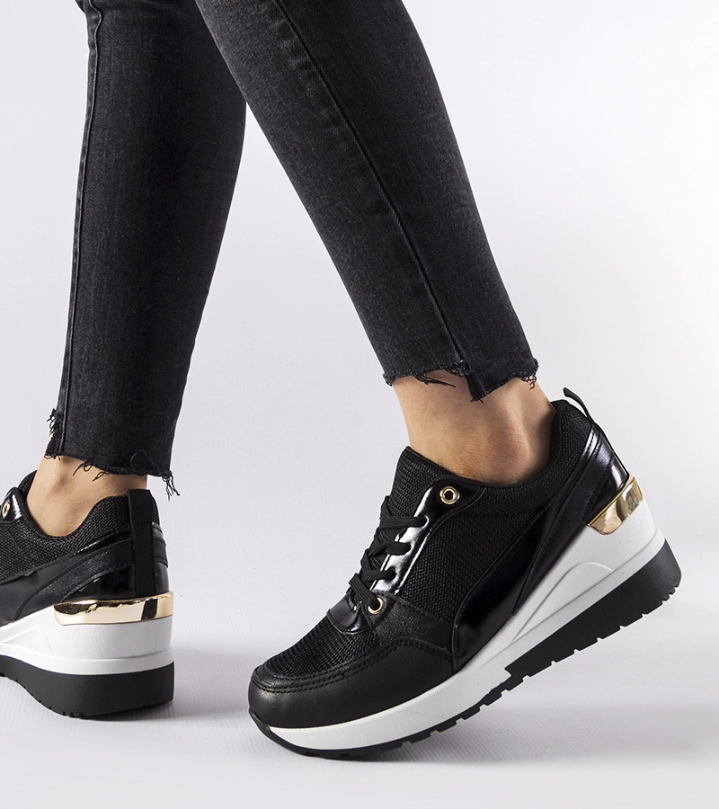 Fekete Gauvin wedge sneakers cipők