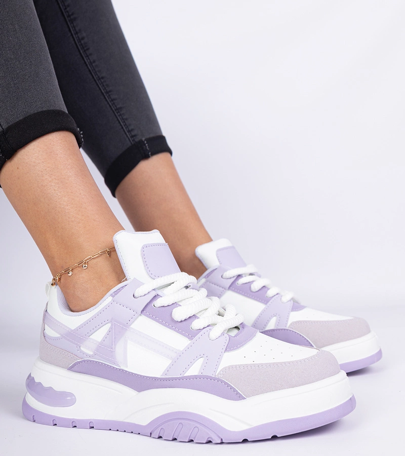 Luciana vastag fűzős lila tornacipő