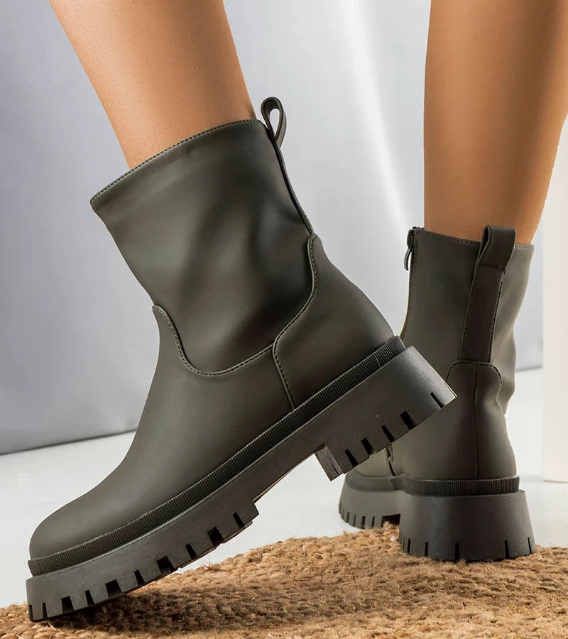 Zöld bélelt bokacsizma Basil